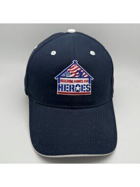 Hit Wear Building Homes For Heroes Baseball Cap Hat  Navy Blue One Size Cotton